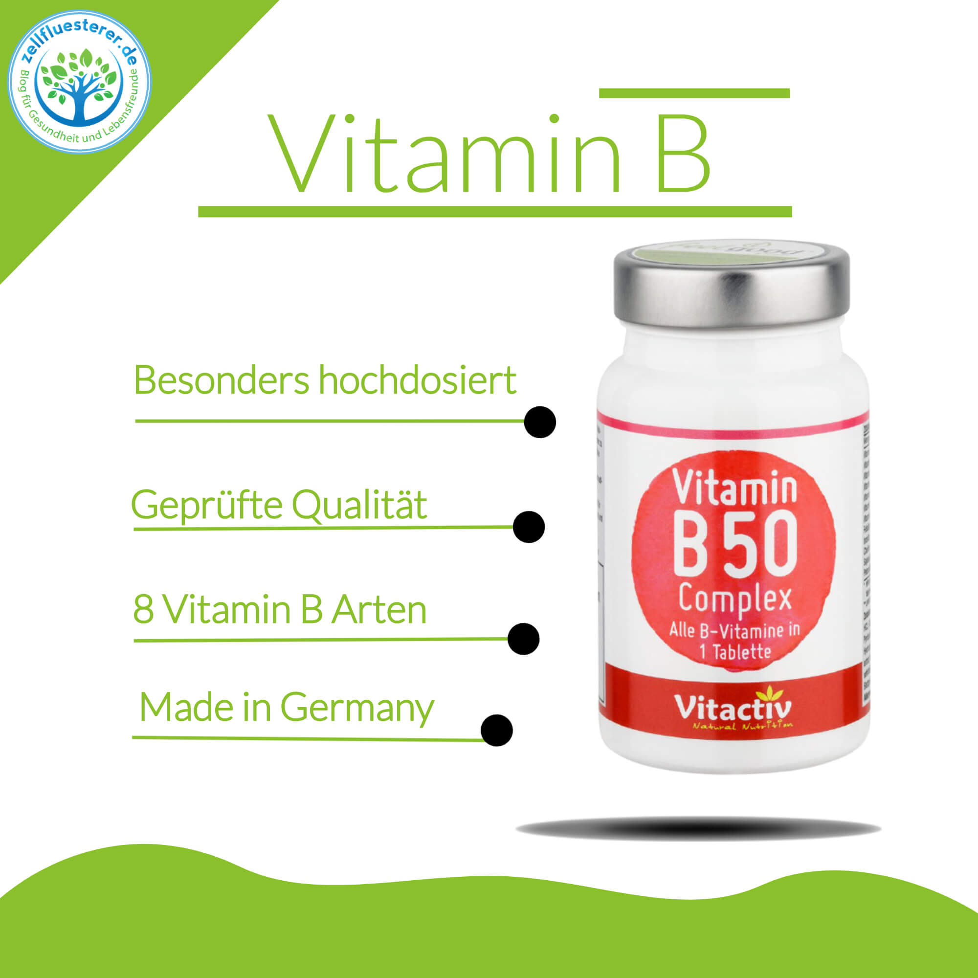 Vitamin B Complex | 60 Hochdosierte Tabletten | Hier Bestellen